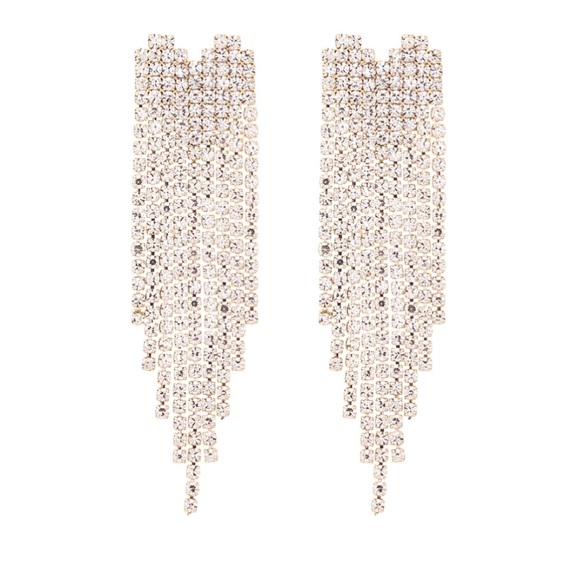 Heart Shaped Crystal Earrings - Picture 3 of 5